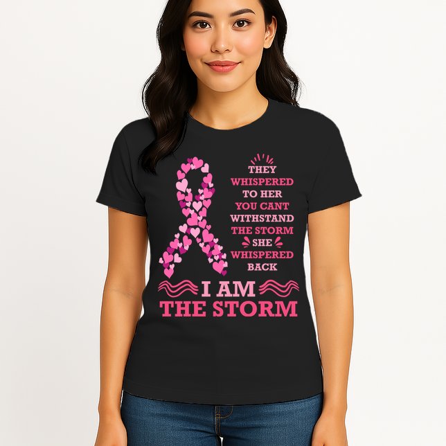 I Am The Storm Breast Cancer Ribbon Womens T-Shirt