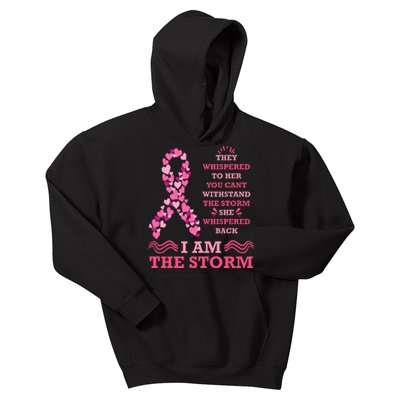 I Am The Storm Breast Cancer Ribbon Kids Hoodie