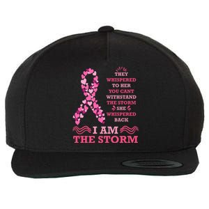 I Am The Storm Breast Cancer Ribbon Wool Snapback Cap