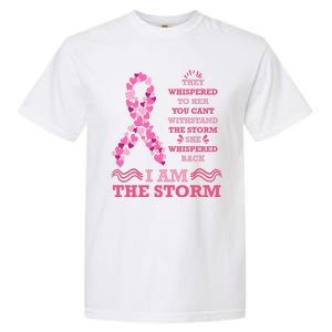 I Am The Storm Breast Cancer Ribbon Garment-Dyed Heavyweight T-Shirt