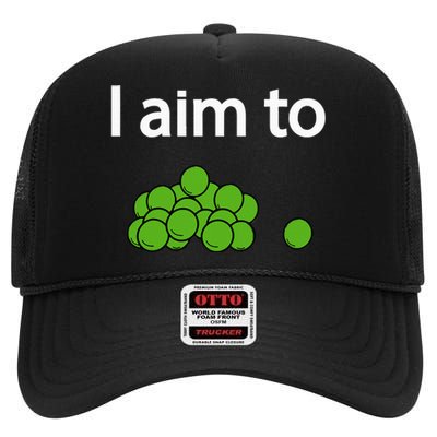 I Aim To Peas Funny Peas High Crown Mesh Back Trucker Hat