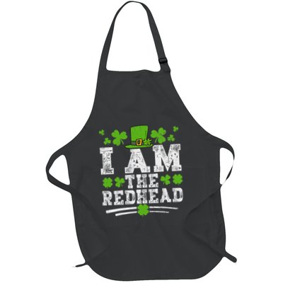 I Am The Redhead Dibs Redhead Funny St Patricks Day Full-Length Apron With Pockets