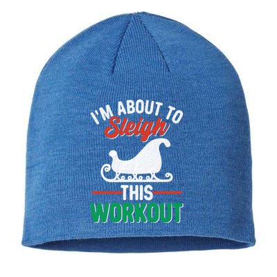 IM About To Sleigh This Workout Christmas Fitness Gym Xmas Gift Sustainable Beanie