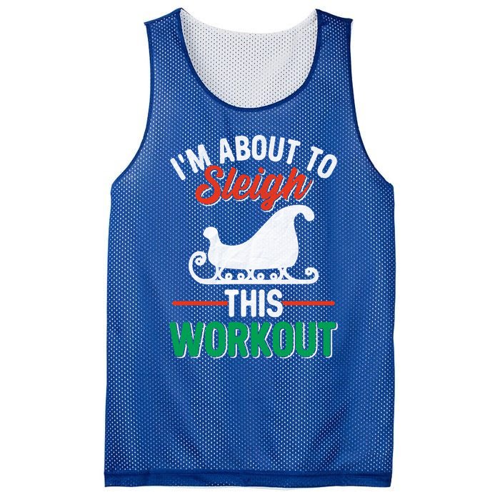 IM About To Sleigh This Workout Christmas Fitness Gym Xmas Gift Mesh Reversible Basketball Jersey Tank