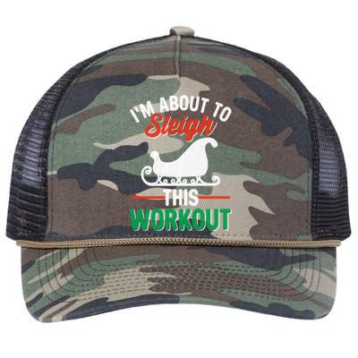 IM About To Sleigh This Workout Christmas Fitness Gym Xmas Gift Retro Rope Trucker Hat Cap