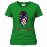 I Am The Enemy Within Harris Walz 2024 Mesy Bun Women's T-Shirt