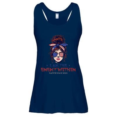 I Am The Enemy Within Harris Walz 2024 Mesy Bun Ladies Essential Flowy Tank