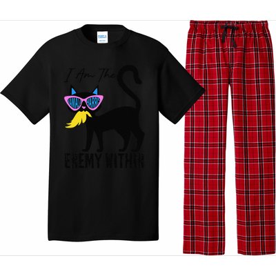 I Am The Enemy Within Pun Kamala Harris Cat Us Glasses 2024 Pajama Set