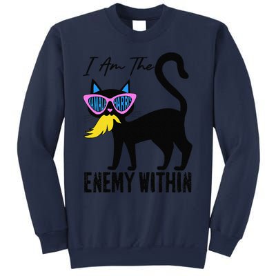 I Am The Enemy Within Pun Kamala Harris Cat Us Glasses 2024 Sweatshirt