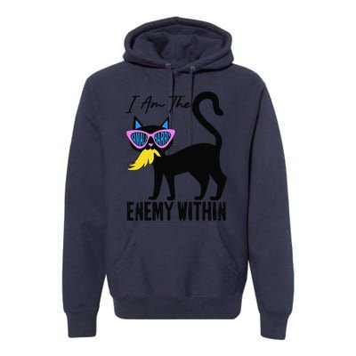 I Am The Enemy Within Pun Kamala Harris Cat Us Glasses 2024 Premium Hoodie