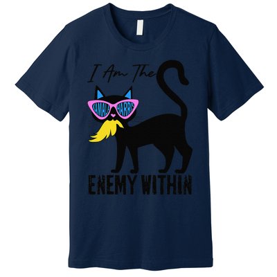 I Am The Enemy Within Pun Kamala Harris Cat Us Glasses 2024 Premium T-Shirt