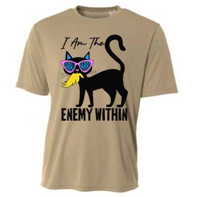 I Am The Enemy Within Pun Kamala Harris Cat Us Glasses 2024 Cooling Performance Crew T-Shirt