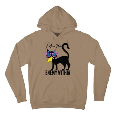 I Am The Enemy Within Pun Kamala Harris Cat Us Glasses 2024 Hoodie