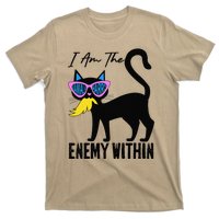 I Am The Enemy Within Pun Kamala Harris Cat Us Glasses 2024 T-Shirt