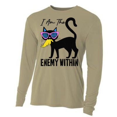 I Am The Enemy Within Pun Kamala Harris Cat Us Glasses 2024 Cooling Performance Long Sleeve Crew