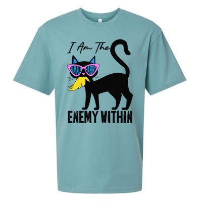 I Am The Enemy Within Pun Kamala Harris Cat Us Glasses 2024 Sueded Cloud Jersey T-Shirt