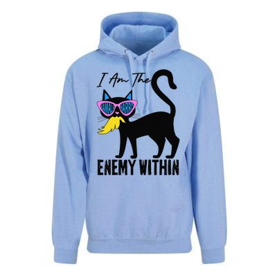 I Am The Enemy Within Pun Kamala Harris Cat Us Glasses 2024 Unisex Surf Hoodie