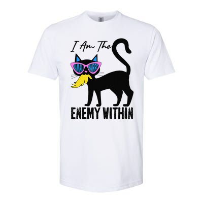 I Am The Enemy Within Pun Kamala Harris Cat Us Glasses 2024 Softstyle CVC T-Shirt