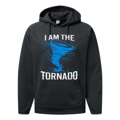 I Am The Storm Twister Tornado Hurricane Meteorologist Performance Fleece Hoodie