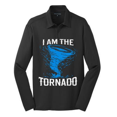 I Am The Storm Twister Tornado Hurricane Meteorologist Silk Touch Performance Long Sleeve Polo