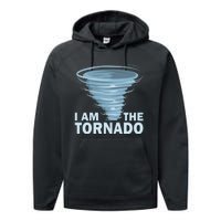 I Am The Storm Twister Tornado Hurricane Meteorologist Performance Fleece Hoodie