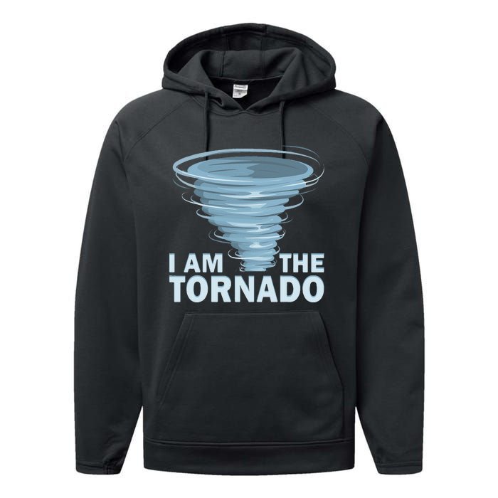 I Am The Storm Twister Tornado Hurricane Meteorologist Performance Fleece Hoodie