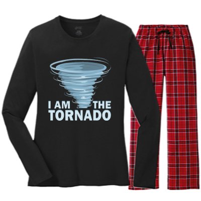 I Am The Storm Twister Tornado Hurricane Meteorologist Women's Long Sleeve Flannel Pajama Set 