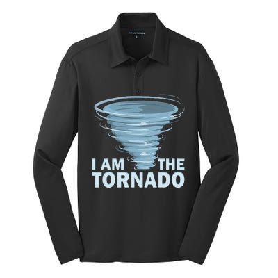 I Am The Storm Twister Tornado Hurricane Meteorologist Silk Touch Performance Long Sleeve Polo