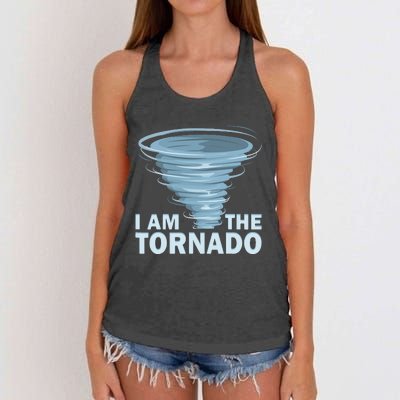 I Am The Storm Twister Tornado Hurricane Meteorologist Women's Knotted Racerback Tank