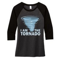 I Am The Storm Twister Tornado Hurricane Meteorologist Women's Tri-Blend 3/4-Sleeve Raglan Shirt