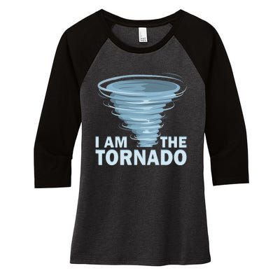 I Am The Storm Twister Tornado Hurricane Meteorologist Women's Tri-Blend 3/4-Sleeve Raglan Shirt