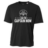 I Am The Captain Now Airplane Aircraft Lover Airline Pilot Cooling Performance Crew T-Shirt