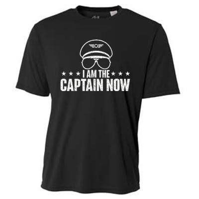 I Am The Captain Now Airplane Aircraft Lover Airline Pilot Cooling Performance Crew T-Shirt