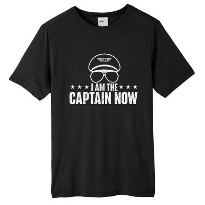 I Am The Captain Now Airplane Aircraft Lover Airline Pilot Tall Fusion ChromaSoft Performance T-Shirt