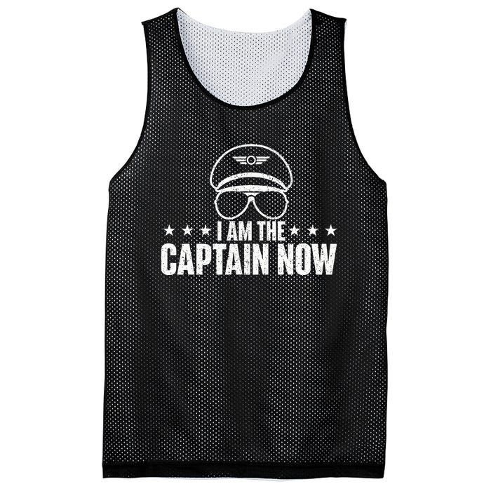 I Am The Captain Now Airplane Aircraft Lover Airline Pilot Mesh Reversible Basketball Jersey Tank