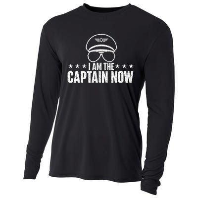 I Am The Captain Now Airplane Aircraft Lover Airline Pilot Cooling Performance Long Sleeve Crew