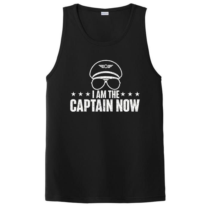 I Am The Captain Now Airplane Aircraft Lover Airline Pilot PosiCharge Competitor Tank