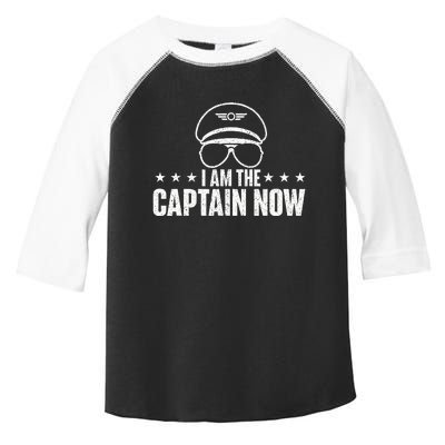 I Am The Captain Now Airplane Aircraft Lover Airline Pilot Toddler Fine Jersey T-Shirt