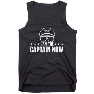 I Am The Captain Now Airplane Aircraft Lover Airline Pilot Tank Top