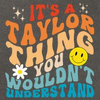 It's A T.aylor Thing You Wouldn't Understand Retro Groovy Cotton Canvas Backpack