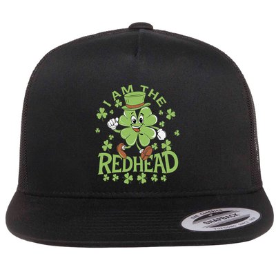 I Am The Redhead Funny Dibs On The Readhead St Patricks Day Flat Bill Trucker Hat