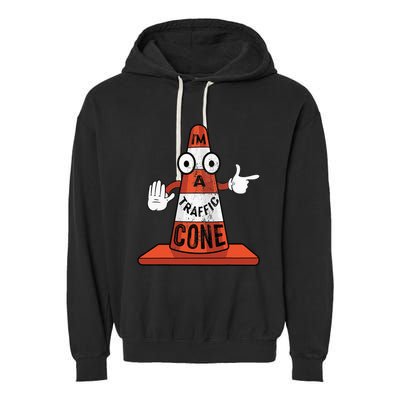 Im A Traffic Cone Halloween Last Minute Costume Funny Garment-Dyed Fleece Hoodie