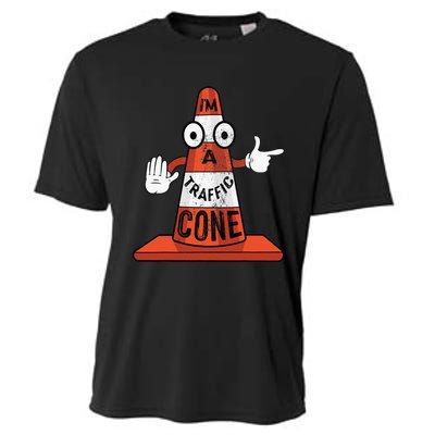 Im A Traffic Cone Halloween Last Minute Costume Funny Cooling Performance Crew T-Shirt