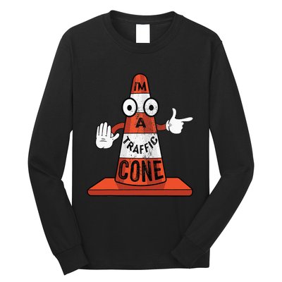 Im A Traffic Cone Halloween Last Minute Costume Funny Long Sleeve Shirt