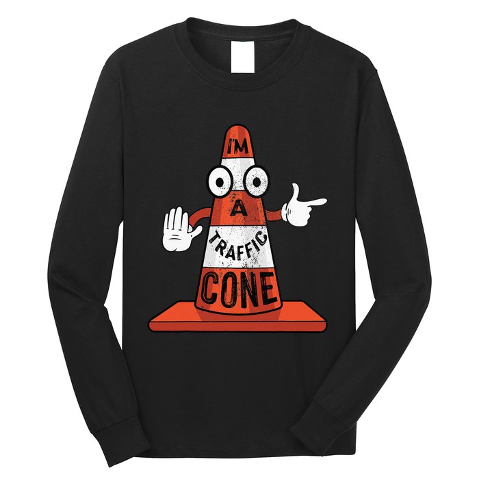 Im A Traffic Cone Halloween Last Minute Costume Funny Long Sleeve Shirt