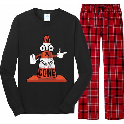 Im A Traffic Cone Halloween Last Minute Costume Funny Long Sleeve Pajama Set