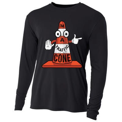 Im A Traffic Cone Halloween Last Minute Costume Funny Cooling Performance Long Sleeve Crew