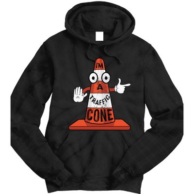 Im A Traffic Cone Halloween Last Minute Costume Funny Tie Dye Hoodie