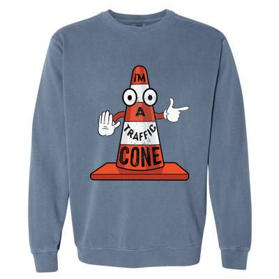 Im A Traffic Cone Halloween Last Minute Costume Funny Garment-Dyed Sweatshirt