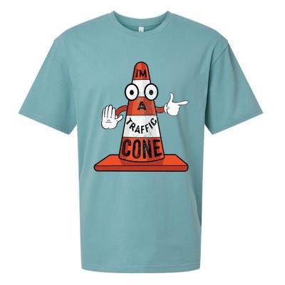 Im A Traffic Cone Halloween Last Minute Costume Funny Sueded Cloud Jersey T-Shirt